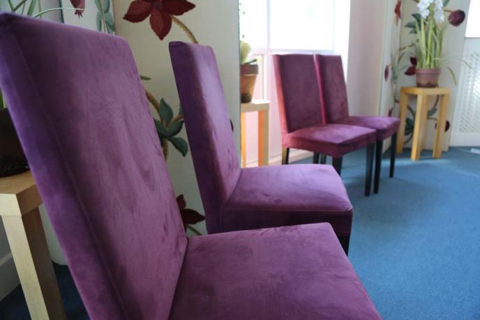 Two purple chairs in Didcot Ceremony Room